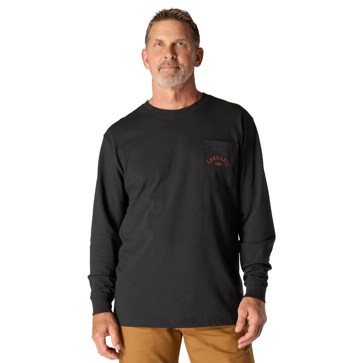 Carhartt Loose Fit Heavyweight Long-Sleeve Pocket Longhorn Graphic T-Shirt Black