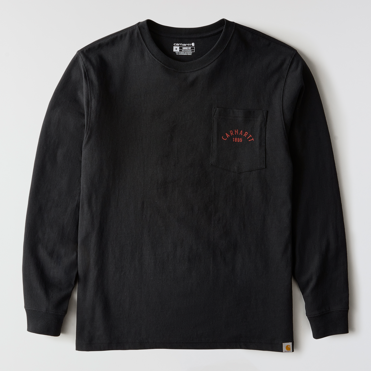 Carhartt Loose Fit Heavyweight Long-Sleeve Pocket Longhorn Graphic T-Shirt Black