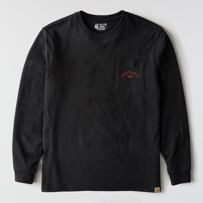 Carhartt Loose Fit Heavyweight Long-Sleeve Pocket Longhorn Graphic T-Shirt Black