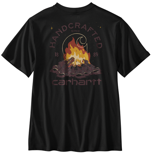 Carhartt Relaxed Fit Lightweight Short-Sleeve Pocket Fire Graphic T-Shirt Black