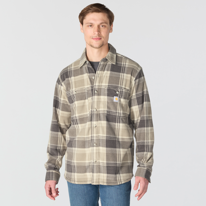Carhartt Petoskey Loose Long Sleeve Printed Shirt Gray Dunes