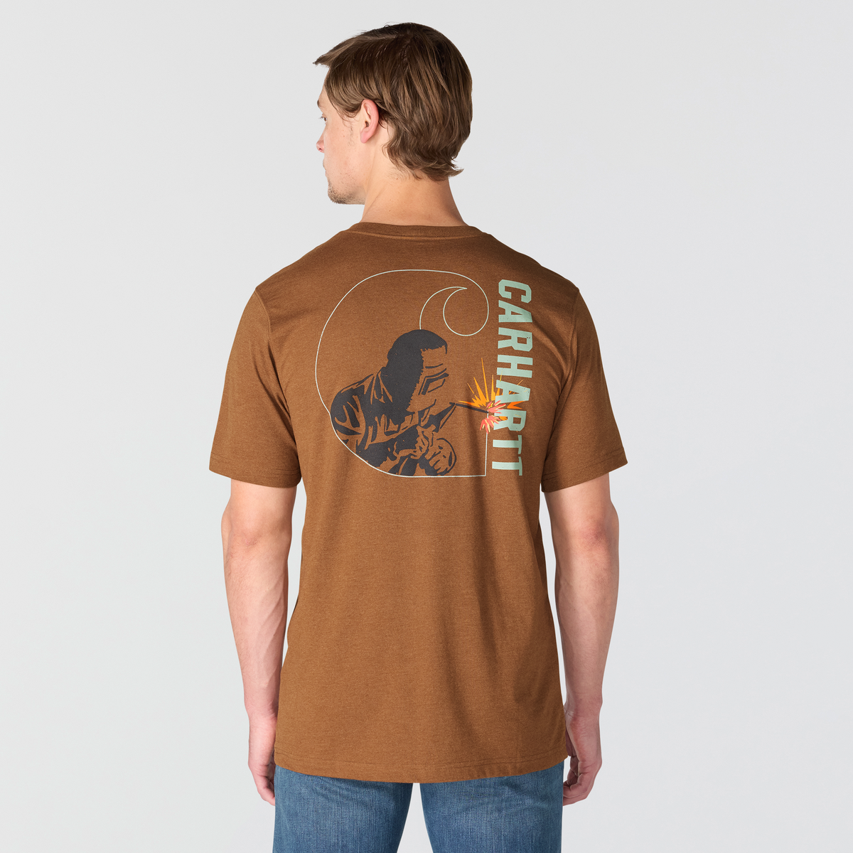 Carhartt Irvine Relaxed Welder Graphic T-Shirt Red Duck Heather