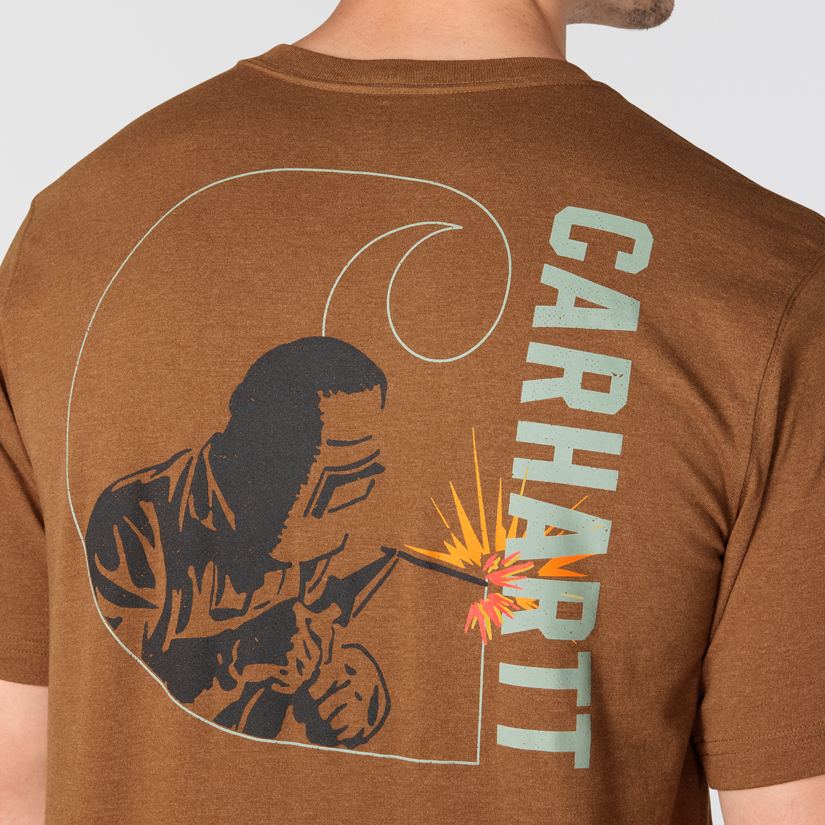 Carhartt Irvine Relaxed Welder Graphic T-Shirt Red Duck Heather