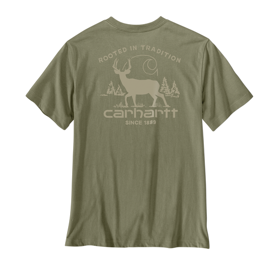 Carhartt Irvine Relaxed Deer Landscape T-Shirt Dusty Olive