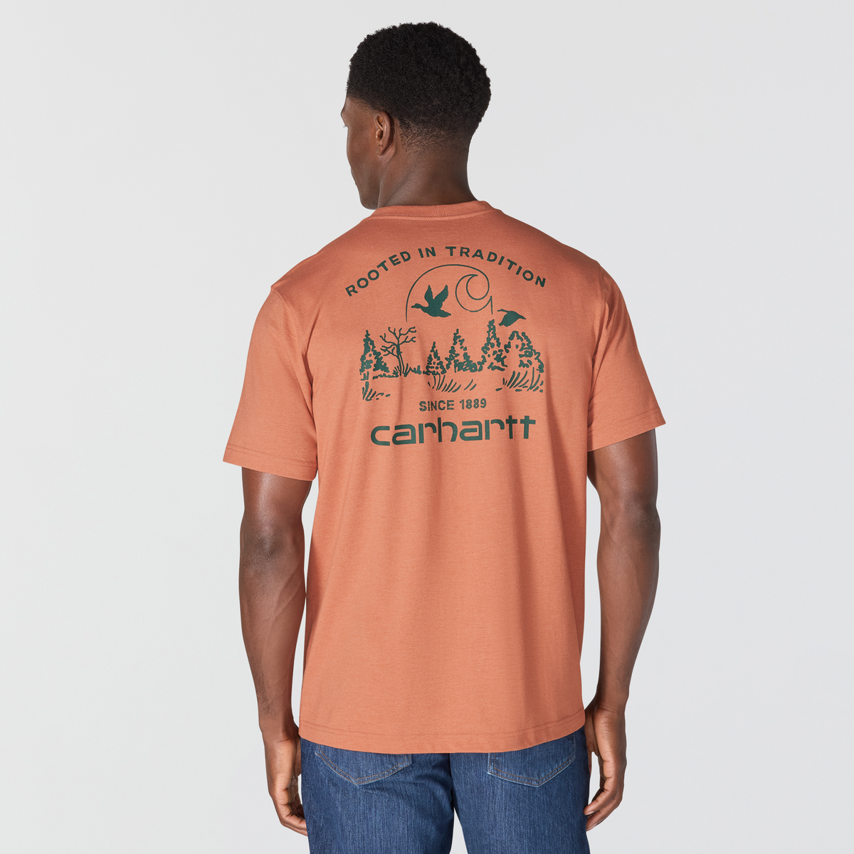 Carhartt Irvine Relaxed Duck Landscape Graphic T-Shirt Worn Brick Heather