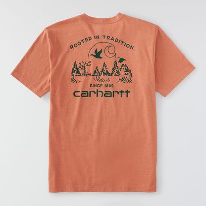 Carhartt Irvine Relaxed Duck Landscape Graphic T-Shirt Worn Brick Heather
