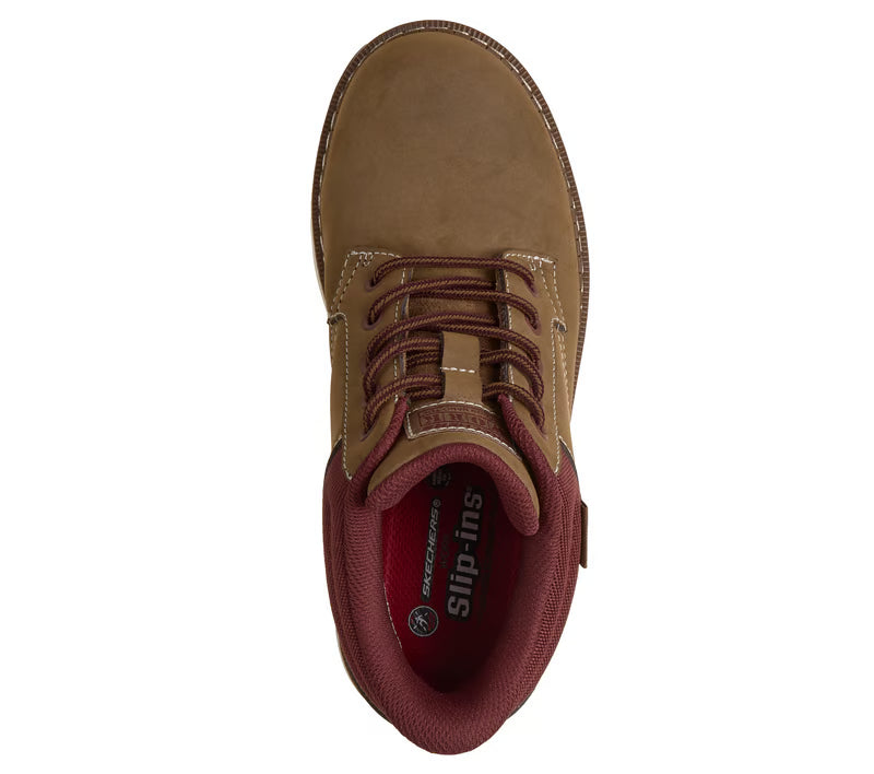 Skechers Slip Ins Flex Boot Fallow Brown Composite Toe EH