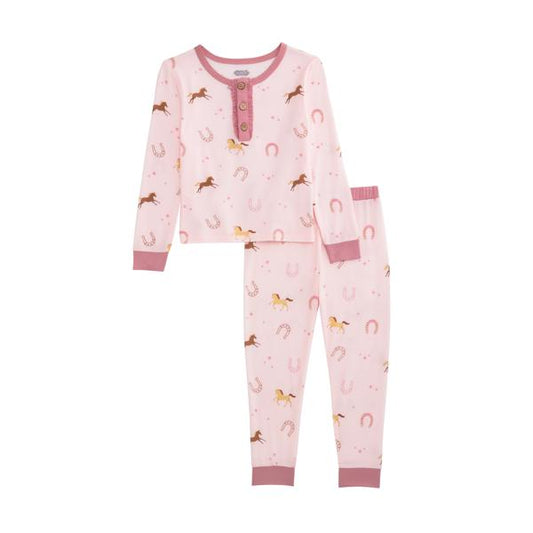 Mudpie Pink Horseshoe Pajama Set