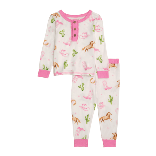 Mudpie Pink Western PJ Set