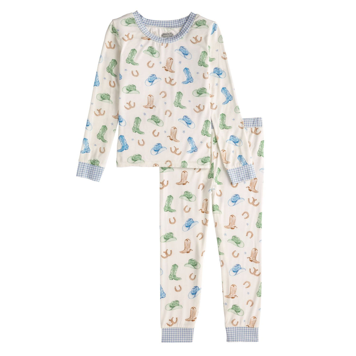 Mudpie Cowboy Boot PJ Set Blue