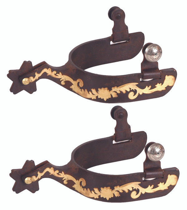Jacks Brown Steel Spurs German Gold Trim