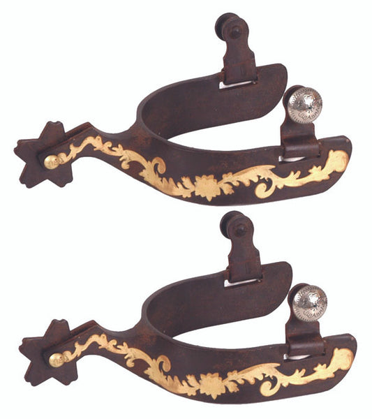 Jacks Brown Steel Spurs German Gold Trim