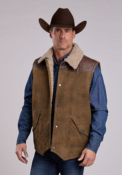 Stetson Distressed Suede Leather Vest