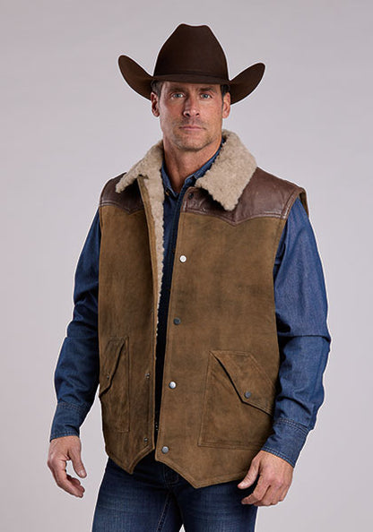 Stetson Distressed Suede Leather Vest
