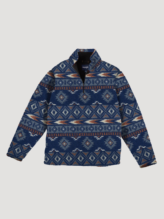 Wrangler Sherpa 1/4 Pullover Pageant Blue