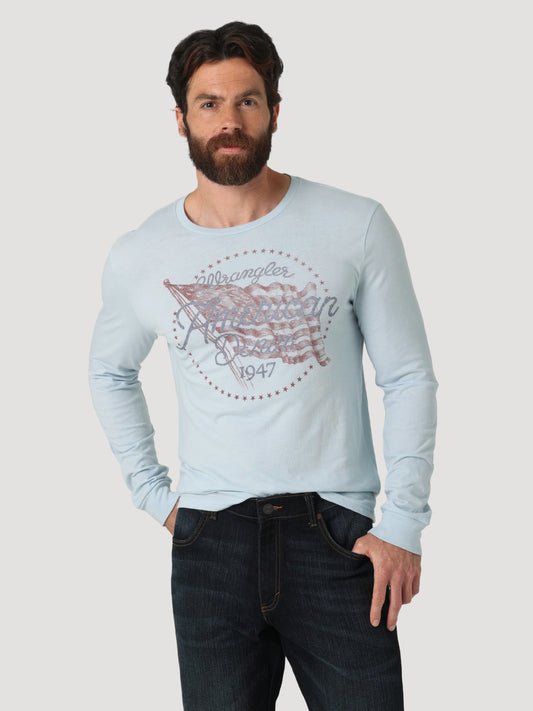 Wrangler American Denim Skyway Heather Long Sleeve Tee