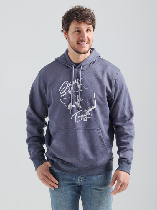 Wrangler Strait Out Of Texas Hoodie Navy Heather