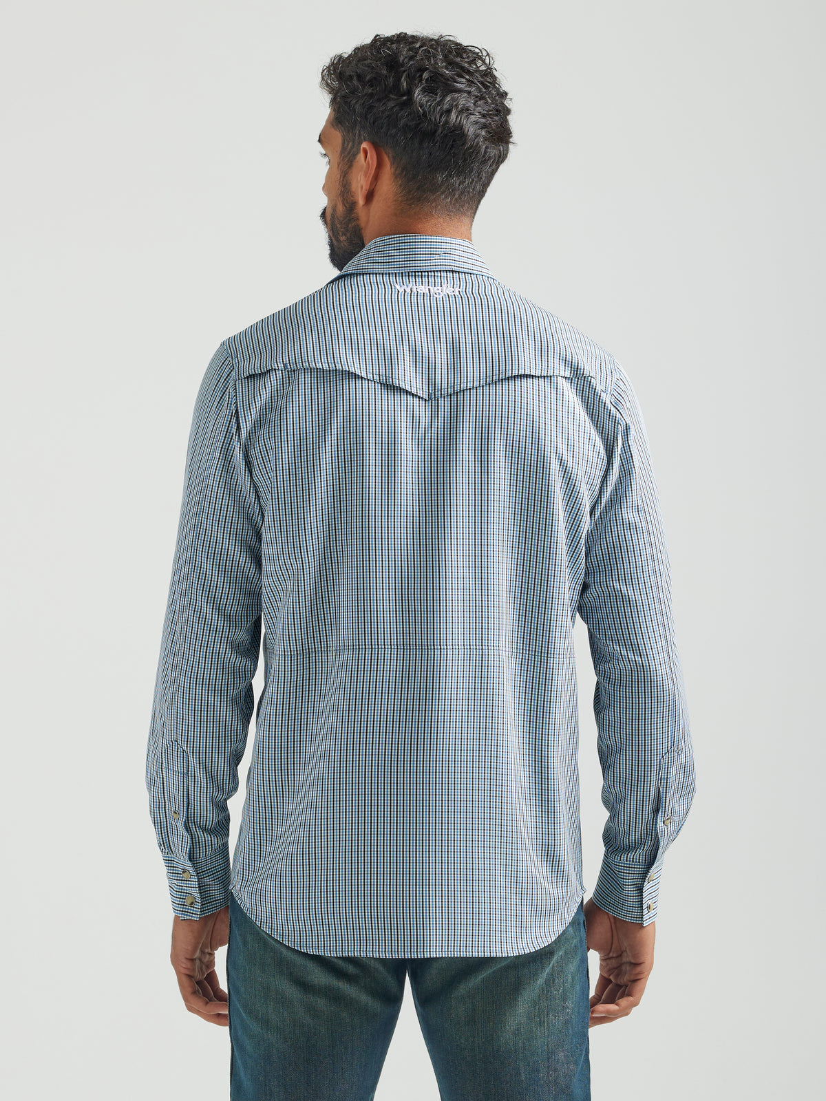 Wrangler Long Sleeve Performance Shirt Blue Plaid