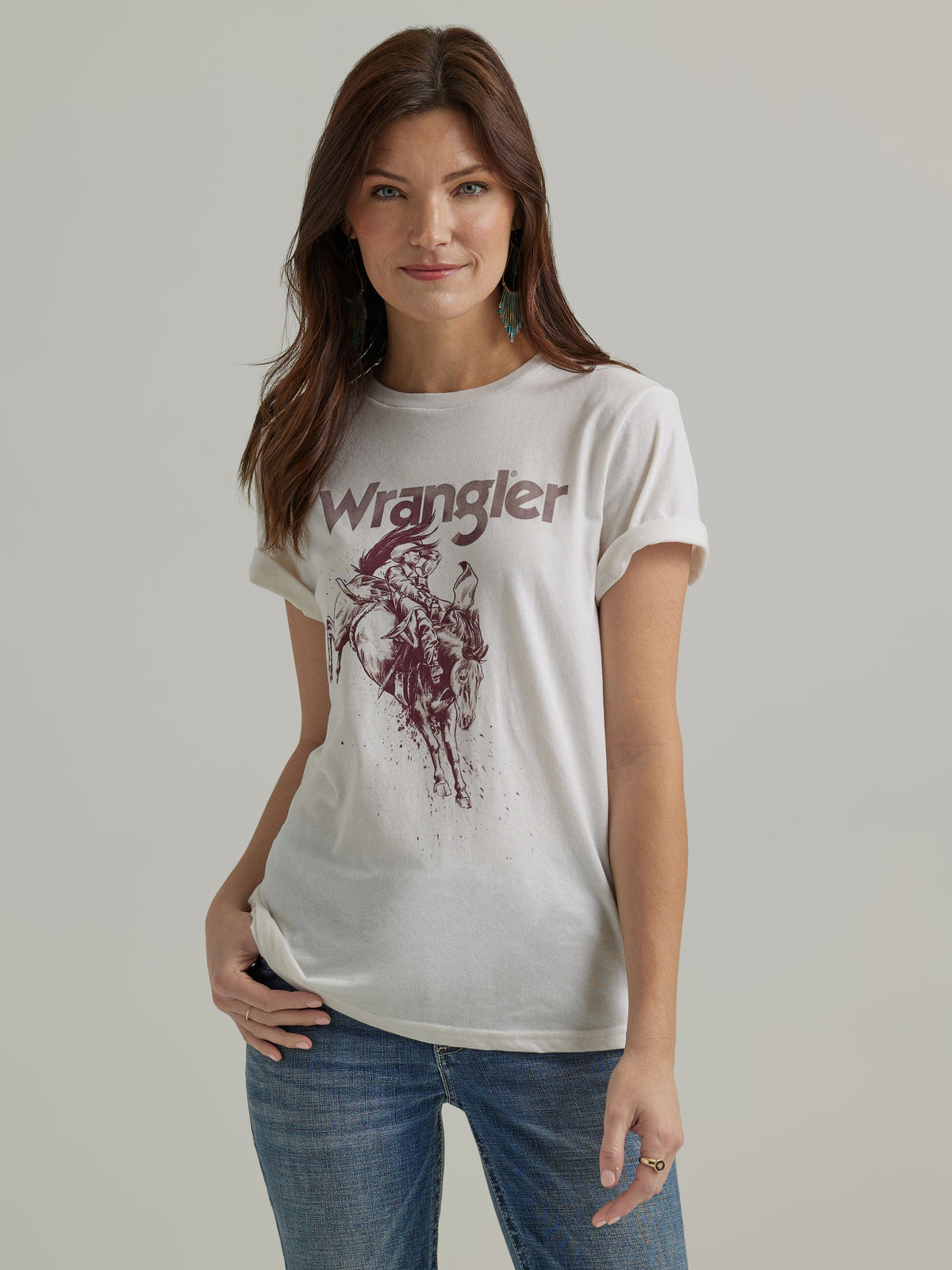 Wrangler Retro Short Sleeve Tee Marshmallow Heather
