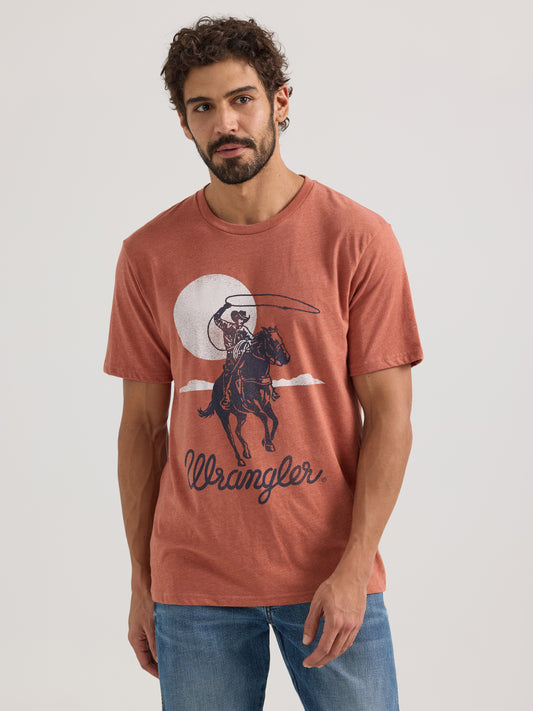 Wrangler Roping Graphic Redwood Heather Tee