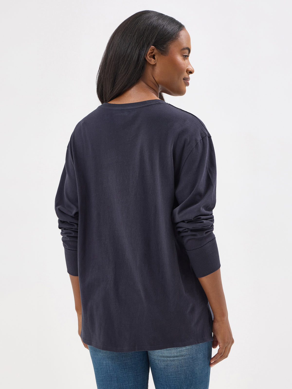 Wrangler Steer Skull Long Sleeve Tee Navy