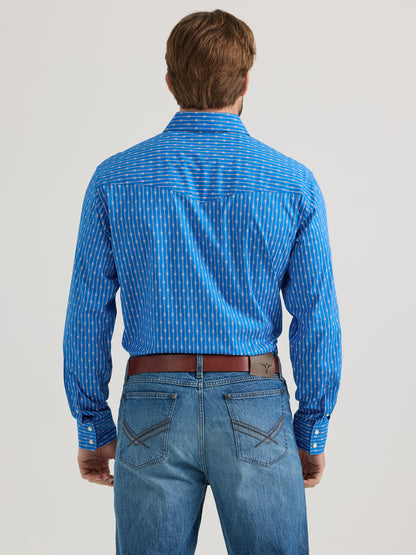 Wrangler 20X Long Sleeve Shirt Blue Print