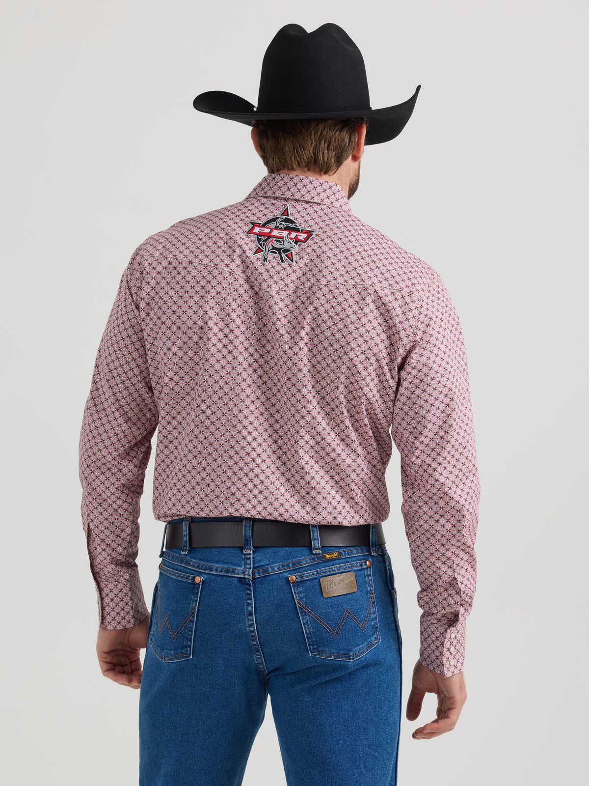 Wrangler PBR Long Sleeve Snap Shirt Red Rodeo