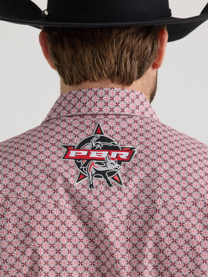 Wrangler PBR Long Sleeve Snap Shirt Red Rodeo