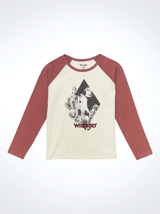 Wrangler T-Shirt White/Burgandy