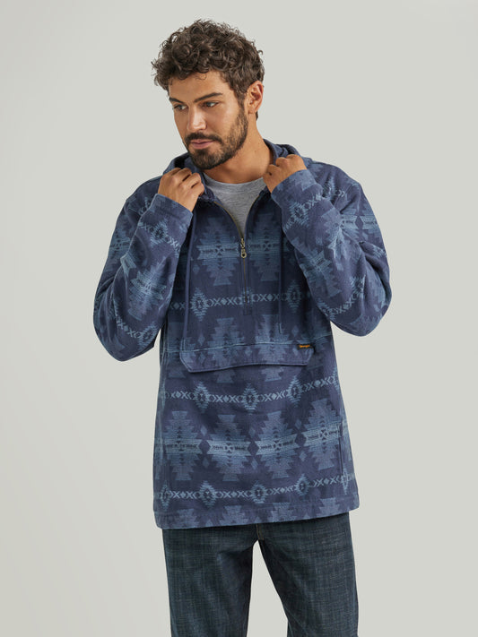Wrangler 1/4 Zip Hooded Pullover Sapphire Way