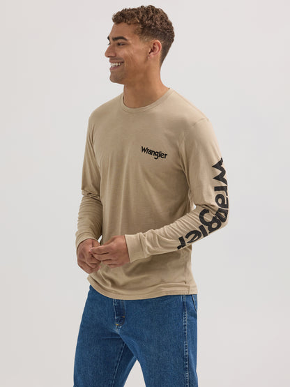 Wrangler Red Truck Long Sleeve Tee Khaki