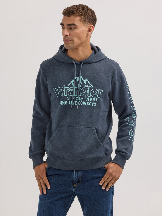 Wrangler Long Live Cowboys Hoodie Dark Sapphire