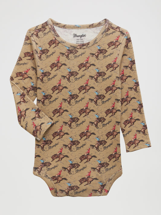 Wrangler Rodeo Print Brown Onsie