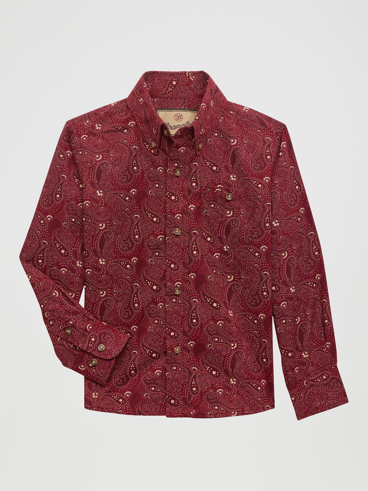 Wrangler Maroon Paisley Print Shirt