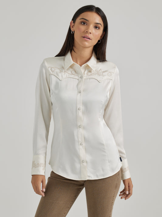 Wrangler Retro Party Western Top Cream