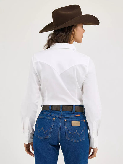 Wrangler Sierra Western Slim Button Shirt White