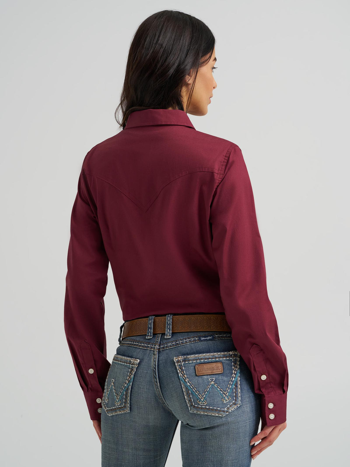 Wrangler Sierra Western Slim Button Shirt Windsor Wine