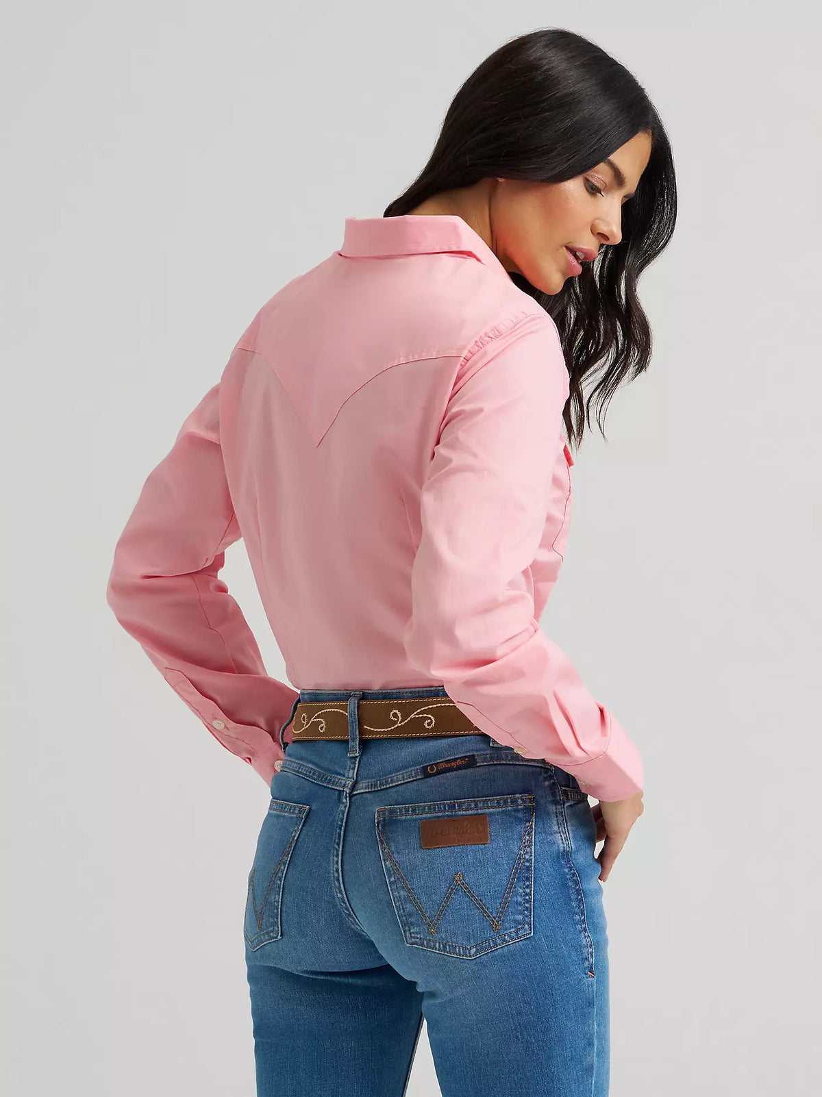 Wrangler Sierra Western Slim Button Shirt Peony