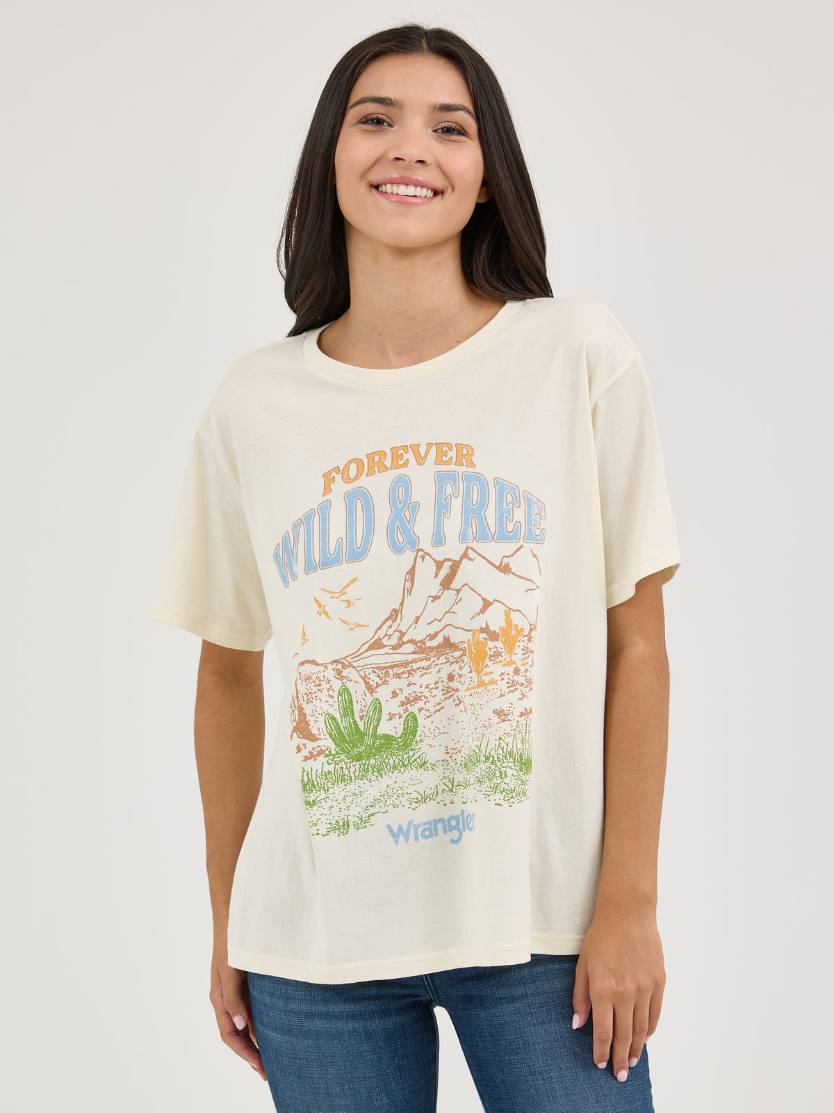 Wrangler Wild and Free Antique White Tee