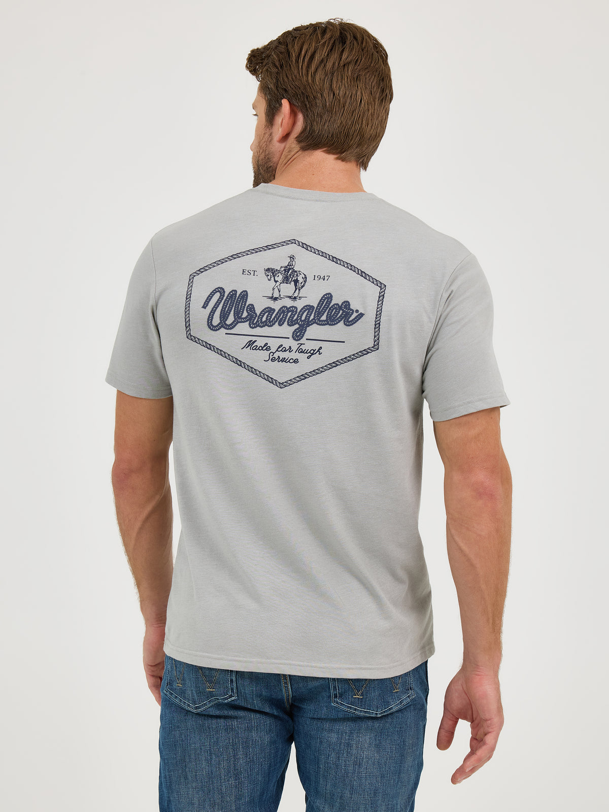 Wrangler Logo Tee Limestone Heather
