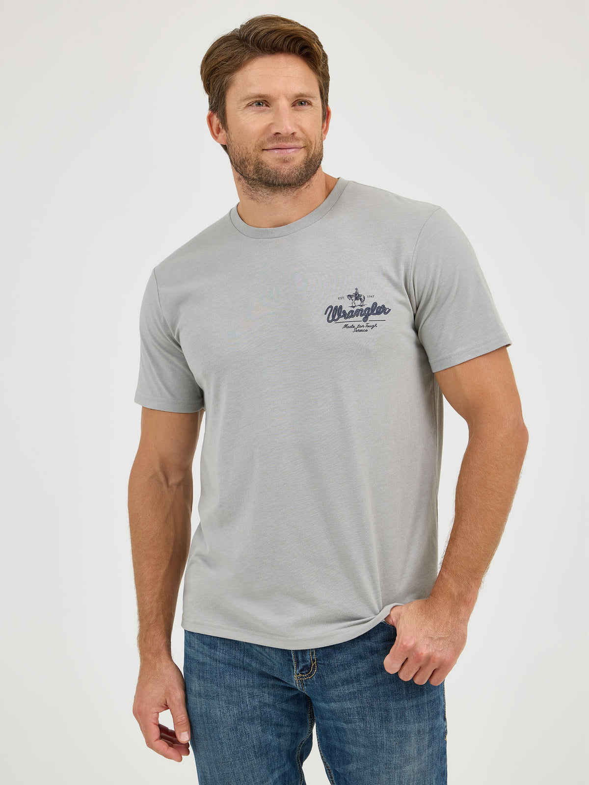 Wrangler Logo Tee Limestone Heather