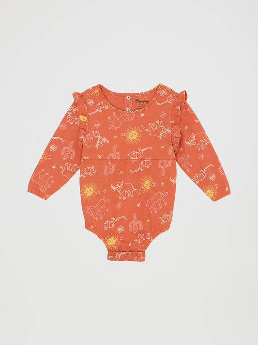 Wrangler Western Print Bodysuit Coral