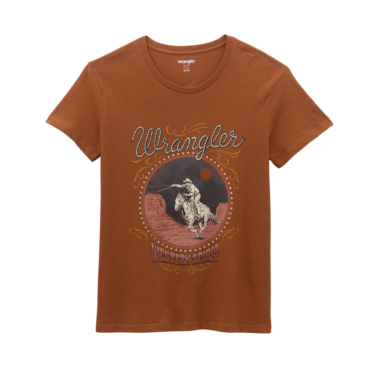 Wrangler Graphic Tee Boyfriend Fit Cacao Nibs