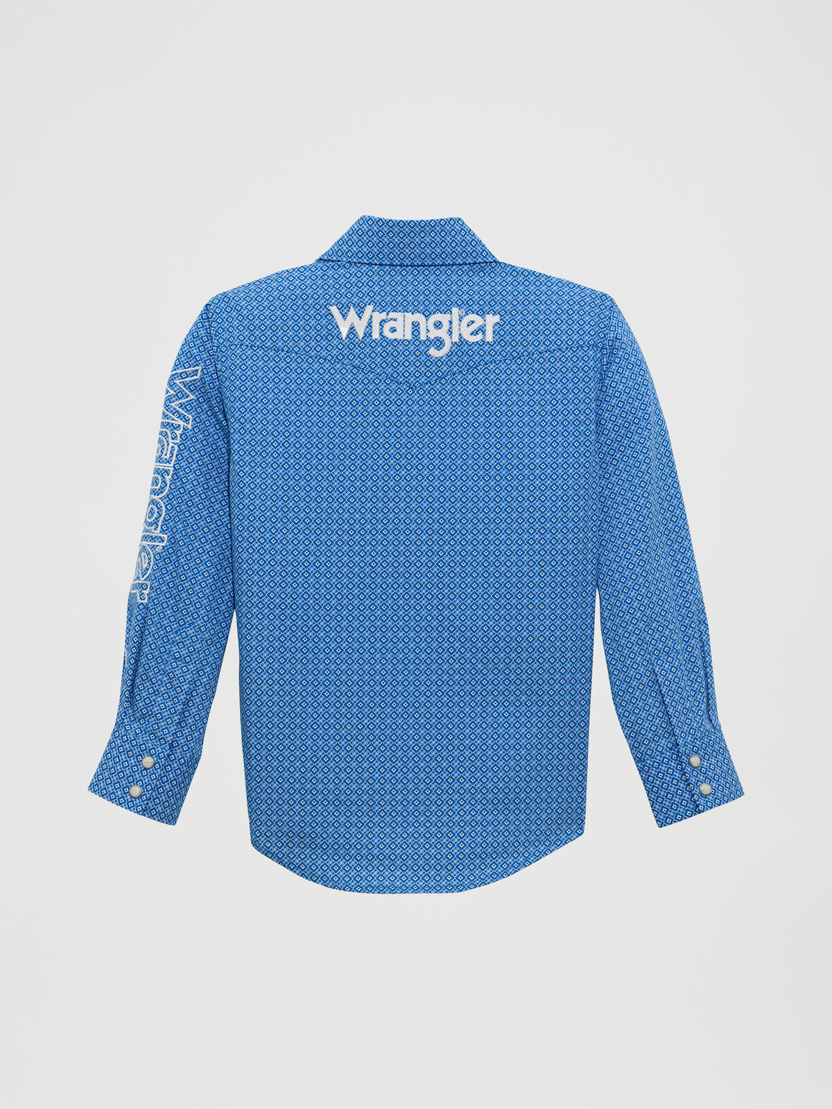 Wrangler Blue Long Sleeve Logo Sleeve Shirt