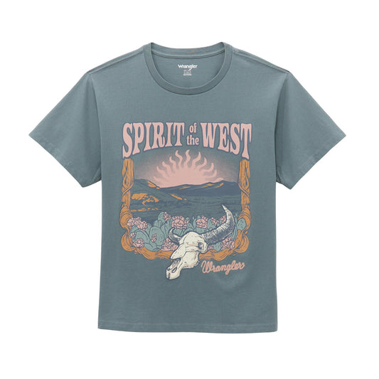 Wrangler Short Sleeve T-Shirt Girlfriend Fit Goblin Blue