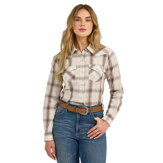 Wrangler Essentials LS Snap Creamy Plaid