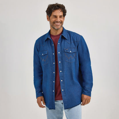 Wrangler Flannel Lined Workshirt Classic Fit Denim