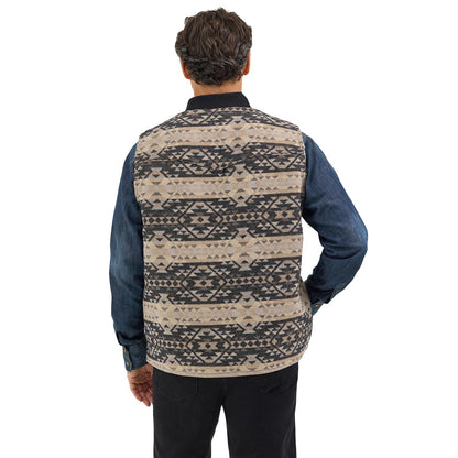 Wrangler Jacquard Vest Sherpa Lined Raven