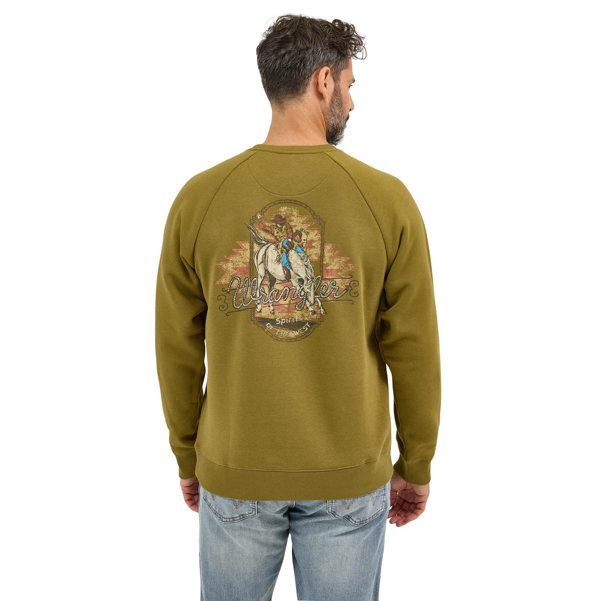 Wrangler Crew Pullover Sweatshirt Regular Fit Olive Drab