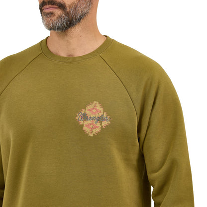 Wrangler Crew Pullover Sweatshirt Regular Fit Olive Drab